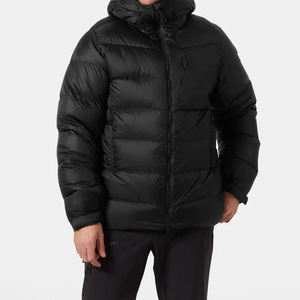 Chaqueta Acolchada Negra para Hombre, Rellena de Algodón, Impermeable, Transpirable, Cortavientos, Abrigo Casual de Invierno, Corte Regular, Cierre de Cremallera, Algodón - Product Image 1