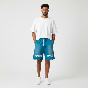 Shorts d'été pour hommes en coton 100% sportifs, taille mi-haute, couleur unie, délavés, séchage rapide, respirants et épais – Vente en gros - Product Image 2