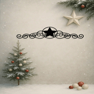 CIFbuy Stella da Parete Vintage in Metallo Nero, Decorazione Rustica Stile Fattoria Western per Natale, Halloween, Feste e TikTok - Product Image 2