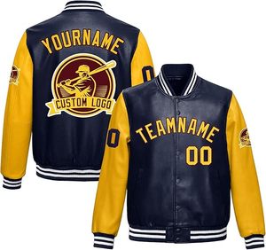 Chaquetas de Béisbol Personalizadas de Cuero con Letras Bordadas, Nombres y Números Personalizados, Logotipo del Equipo para Adultos y Jóvenes - Product Image 1
