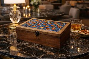 Caja de madera con estampado floral, caja de joyería para jardín, caja de madera impresa, caja de almacenamiento para regalo femenino, cajas de almacenamiento decorativas - Product Image 5