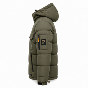 Custom <b>Men</b> Winter Puffer <b>Jacket</b> Polyester Quilted <b>Warm</b> Coat Low MOQ OEM Apparel Manufacturer - Product Image 3