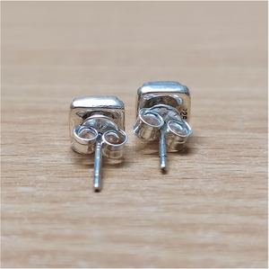 925 <b>Sterling</b> <b>Silver</b> Black Onyx Square <b>Studs</b> Earrings - High Quality Handmade Jewelry Elegant Minimalist Gift Idea - Product Image 3