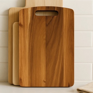 Planche à découper en bois élégante, épaisse, durable, compatible avec les couteaux, finition lisse, avec poignée intégrée, idéale pour couper et servir - Product Image 3