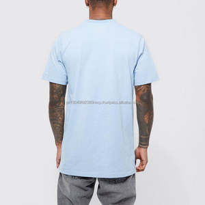 Camiseta de cuello redondo acanalado con impresión de logotipo personalizado, corte estándar para hombre, camiseta personalizada para hombre, corte regular, 100% algodón. - Product Image 2