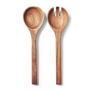 Meilleures ventes 2024 : Ensemble de 2 ustensiles de service à salade en bois d'acacia, tendance actuelle, accessoires de cuisine - Product Image 3