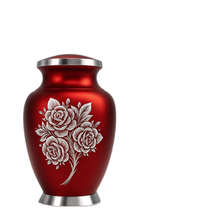 Urne funéraire en métal de style américain artisanale, urne funéraire en rose pour femmes et hommes, pour les cendres humaines d'une femme et d'un homme adultes - Product Image 1