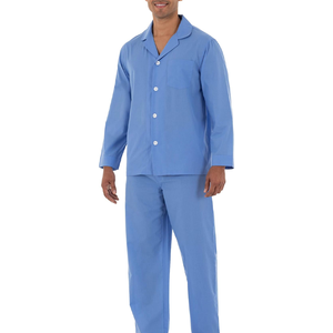 Men Pajamas Set with Pockets Sleepwear Loungewear Breathable Bamboo Fiber Men's Long Sleeve Breathable Thermal Sleepwear Set - Product Image 3