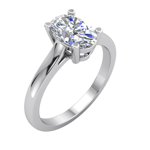 Anillo de Compromiso de Lujo Personalizable de Alta Calidad con Diamante Cultivado en Laboratorio, Corte Brillante, Plata 925, Bañado en Rodio, para Mujer, de Divya Creations - Product Image 1