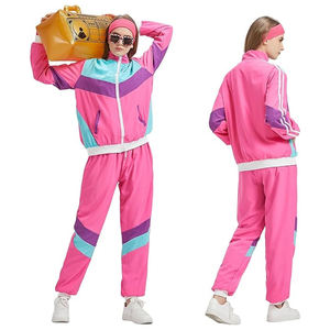 Conjunto Deportivo Cortavientos Ligero y Reversible de Estilo Disco de los 80, Transpirable y Ecológico, para Unisex, Color Rosa Retro Hip Hop - Product Image 4