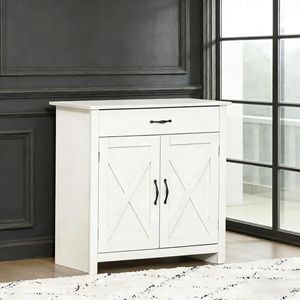 Credenza con Ante Scorrevoli Regolabili, Mobile Buffet con Cassetti, Espositore per Caffè e Vetrina per Stoviglie - Product Image 3