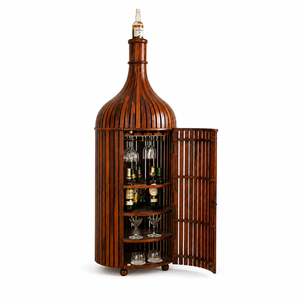 Mueble Bar para Vino en Forma de Botella, Hecho a Mano con Madera Sólida, Porta Botellas de Vidrio, Estante para Almacenamiento de Licores, Diseño Moderno y Antiguo para Hogar, Hotel, Comedor - Product Image 1