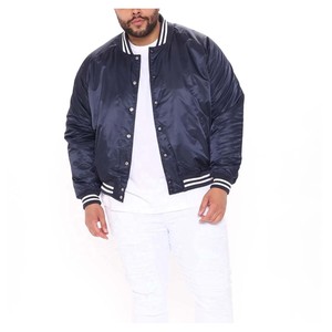 Service OEM, vente en gros, logo personnalisé, veste en satin 100% polyester, style varsity, grande taille pour hommes - Product Image 2
