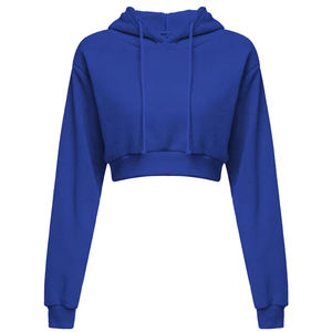 Logo imprimé bouffant personnalisé de haute qualité sweats à capuche courts Style de rue en détresse bas coton lourd sweats à capuche pour femmes - Product Image 6