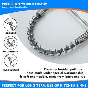 Robinet de cuisine monocommande avec douchette extractible à ressort et plaque de fixation, fonctionnel et élégant - Product Image 6