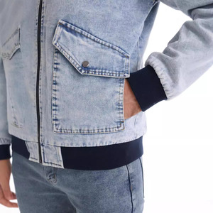 Veste en jean d'hiver de haute qualité pour hommes, nouvelle couleur unie, fermeture éclair épaisse, style cowboy, col rabattu, décontractée et chaude - Product Image 4