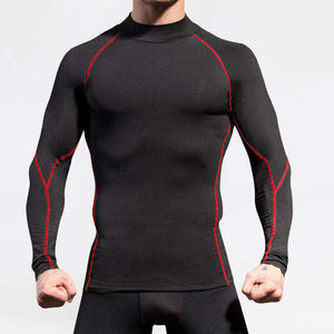 Camiseta Deportiva de Compresión para Hombre con Logotipo Personalizado, 90% Poliéster, 10% Elastano, UPF50, Transpirable, Manga Larga, Secado Rápido - Product Image 4