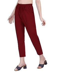 Conjunto de traje Patiala SAZU con estampado floral color granate para mujer, con kurta, pantalón y dupatta en algodón y rayón para uso diario, con bordado en el cuello. - Product Image 3