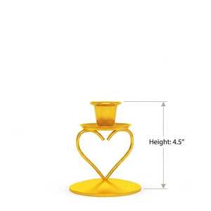 Ensemble de bougeoirs classiques en fer en forme de cœur, écologiques et faits à la main, or et argent, pour décoration de table et de maison, idéal pour la Saint-Valentin - Product Image 2