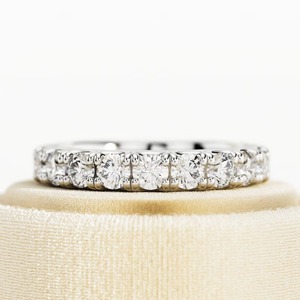 Bague d'éternité empilable pour femme en diamant de laboratoire de 2 carats, or 14k 18k, taille brillant CVD, certifiée IGI, clarté VVS2, 3,6 mm - Product Image 2