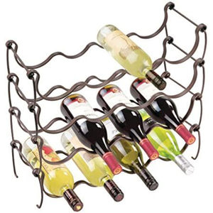 Moderno Estante para Vino de Metal Cromado para 6 Botellas, Diseño Arqueado, Soporte para Vino Independiente para Exhibición en el Hogar, Cocina o Bar - Product Image 2