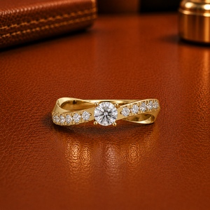 Anillos de lujo con diamantes cultivados en laboratorio de corte redondo de 0.25 ct, oro puro de 14k, joyería fina personalizada, anillos recién llegados, anillo de joyería personalizada. - Product Image 1