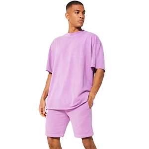 Ensemble court pour homme en coton premium, t-shirt et short assortis, coupe décontractée confortable, tenue décontractée pour l'été - Product Image 6