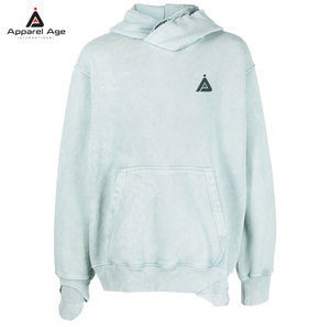 เสื้อฮู้ดดี้ผู้ชายคุณภาพสูงสไตล์สตรีทแวร์ขายส่งแบบพื้นฐาน ล้างสีแบบแอซิดวอช ทรงโอเวอร์ไซส์ ระบายอากาศได้ดี - Product Image 1