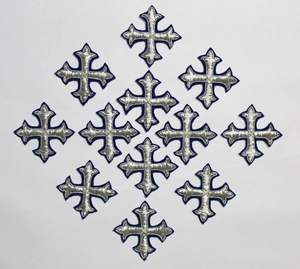 Cruz de Hilo Metálico Dorado Bordada a Mano de Lujo Premium con Efecto 3D en Relieve, Resistente al Agua, Color y Forma Personalizables - Product Image 6