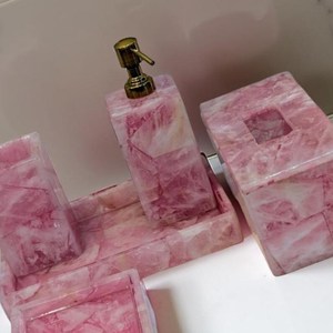 <b>Bathroom</b> <b>Accessories</b> <b>Set</b>-6-Piece Resin Modern Luxury Customizable Gift <b>Set</b> Toothbrush Holder Toothbrush Cup Soap Dispenser Soap - Product Image 2