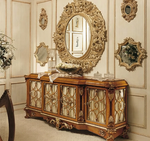 Ensemble de table à manger en teck massif de style antique français royal doré de luxe pour usage hôtelier, fabriqué en Indonésie - Product Image 4