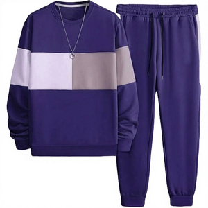 Conjunto Deportivo Unisex de Color Sólido, Sudadera con Cuello Redondo, Pantalones Deportivos, Manga Larga, Ropa Casual de Invierno, 100% Algodón Felpa, Estilo Urbano - Product Image 5