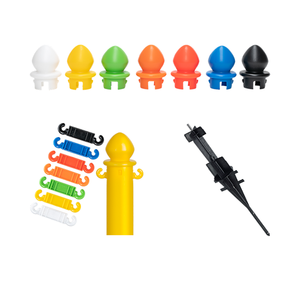 12set/KIT başak tabanı yansıtıcı POST-B trafik bariyerleri ile açık plastik Stanchions - Product Image 5