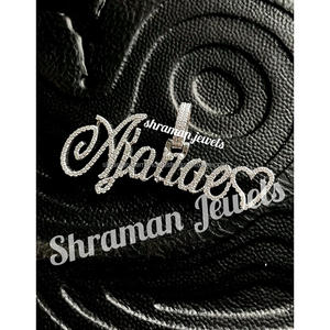 Custom Iced <b>Initial</b> Cursive Heart Charm Pendant Hip Hop Style Rose <b>Gold</b> Plated 925 Silver Moissanite <b>Necklace</b> Prom Parties Gift - Product Image 3