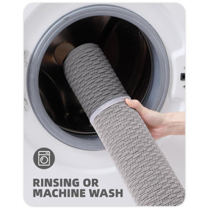 Customised Wholesale <b>Waffle</b> Weave Polyester Bath Mat Tassel Fringe Super Absorbent Quick-Dry NonSlip Modern Bathroom Rug <b>Machine</b> - Product Image 3