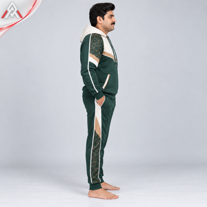Conjunto deportivo ligero premium para hombre con capucha, cremallera, color sólido, manga larga, conjunto completo, ropa de invierno para hombre. - Product Image 2
