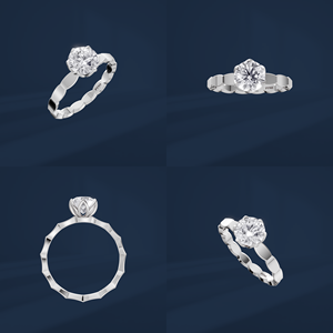 Anillo de compromiso clásico con diamante redondo de talla brillante de 1 quilate en oro blanco para mujer, color D, piedra creada en laboratorio con certificación IGI - Product Image 6