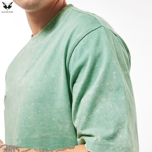 T-shirts Basiques Streetwear Couleur Unie 2026 – T-shirt Oversize Vintage Délavé à l'Acide pour Homme en Coton – Vêtements Décontractés Amples et Confortables - Product Image 6