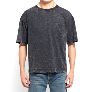 เสื้อยืดเปล่าลายกราฟิกแบบกำหนดเอง เสื้อยืดทรงริงเกอร์ไซส์ใหญ่สำหรับผู้ชาย เสื้อยืดลายวินเทจแบบฟอกสี เสื้อยืดโอเวอร์ไซส์แบบกำหนดเองสำหรับผู้ชาย - Product Image 1