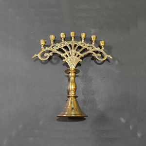 7 Pillar Gold Metal <b>Candle</b> Stand Luxury Decorative <b>Candle</b> Holder For Dining Hall Centerpiece And Hotel Lobby Display From India - Product Image 6