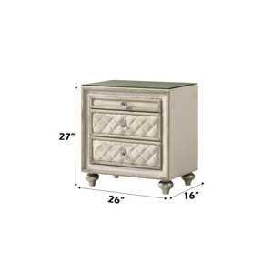 Comodino in velluto Beige Lucienne - Product Image 5
