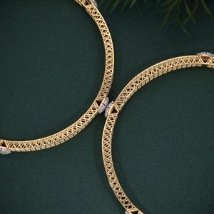 Brazalete de Lujo con Malla de Diamantes Cultivados en Laboratorio, Chapado en Oro, Diseño de Flores Agrupadas, Joyería Fina para Mujer, Regalo - Product Image 3