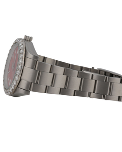 Round Moissanite Watch in White Gold in Red Dial for Professional Wear Diamond Quartz Watches from Indian Supplier - Product Image 2