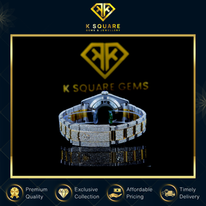 Montre de luxe de qualité supérieure, très vendue, en acier inoxydable, quartz automatique, verre saphir, résistante à l'eau, avec diamants moissanite - Product Image 5