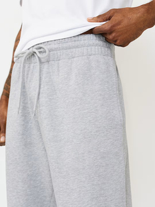 Men's Gray Cotton Sweatpants Elastic Waist <b>Drawstring</b> Casual Joggers Side Pockets Midweight Autumn Wear - Product Image 4