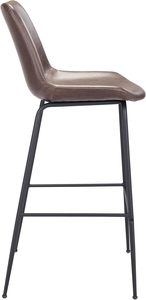 American Style Modern Faux <b>Leather</b> Barstool Chairs with Backrect Support and Metal Footrest for <b>Bar</b> and Cafe Furniture - Product Image 3