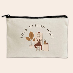 Pochette zippée multifonction en toile de coton premium, sac organisateur durable, étui de rangement cosmétique de voyage, écologique pour tous les jours - Product Image 5