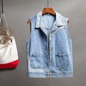 Premium High Quality Autumn <b>Men's</b> Woven <b>Denim</b> <b>Vest</b> Button Sleeveless Breathable Casual Wear Customizable OEM Service - Product Image 5