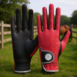 Gants d'équitation pour femmes personnalisés par sublimation, pour l'été, dressage, respirants, imperméables, protection UV, cuir synthétique - Product Image 3