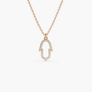 Nuevo Collar Hamsa de 14k, Clásico y en Tendencia, Chapado en Oro de 14K sobre Plata de Ley 925 con Moissanita, Perfecto para Fiestas - Product Image 2
